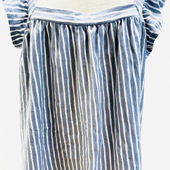NWT LAUREN CONRAD Women Sleeveless Pullover Square Neck Striped Blue Shirt Sz O - Picture 4 of 14